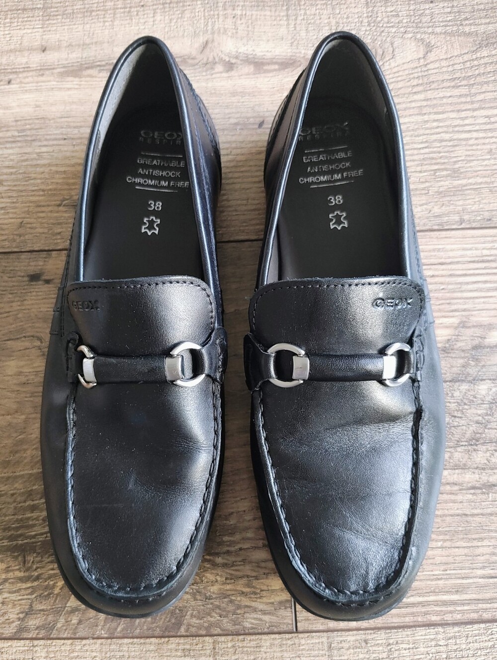 Geox Men’s Black Leather Bit Loafers